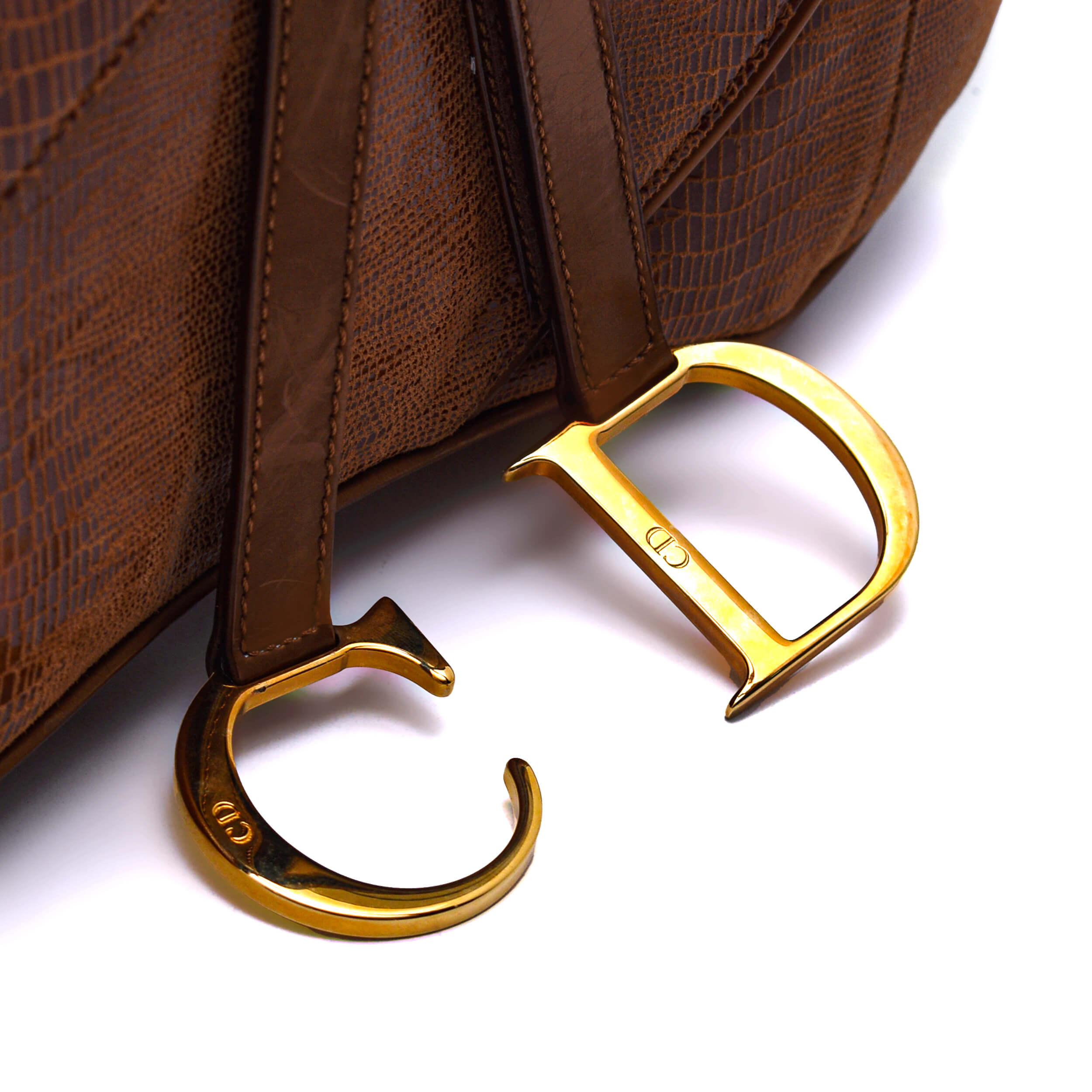 Christian Dior - Brown Exotic Leather Saddle Bag